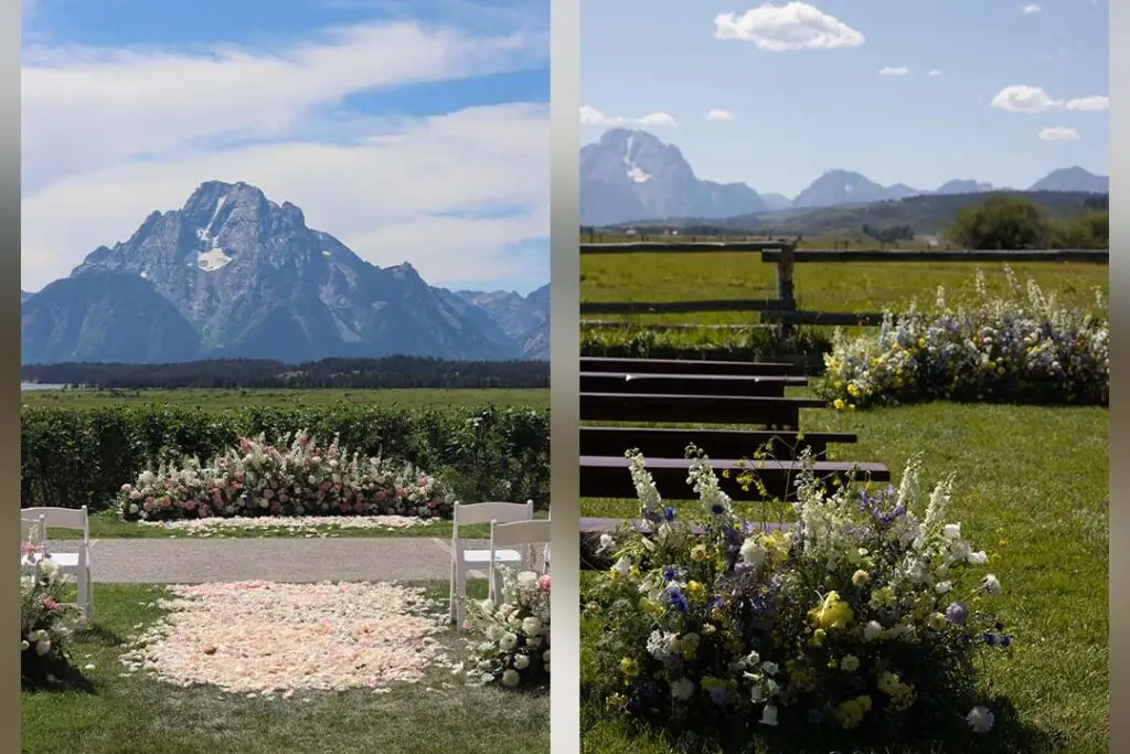 wedding ceremony floral design in Jackson